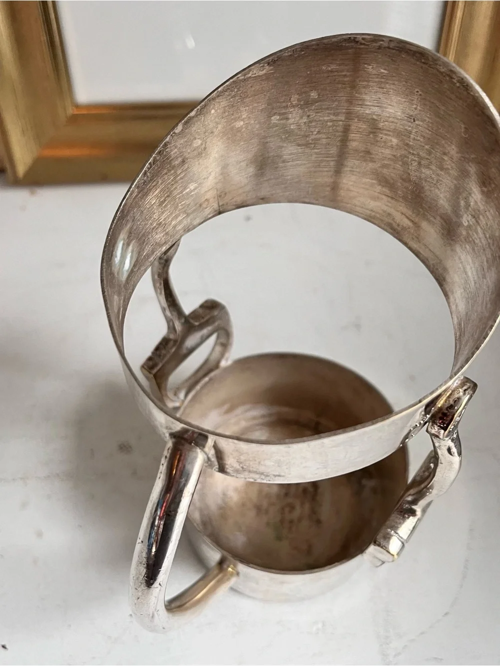 Vintage silver plated equestrian Horse bit wine bottle holder